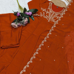 Embroidered Vichitra Silk Dresses