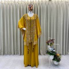 Party Wear Kurta Plazzo Set in Sequence Work Indo Western