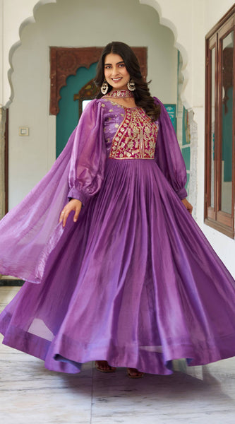 Silk Embroidered Long Lehenga