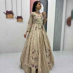 Vichitra Crop Top with Shrug Lehenga