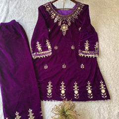 Velvet Embroidery Mirror Work Co-Ord Sets