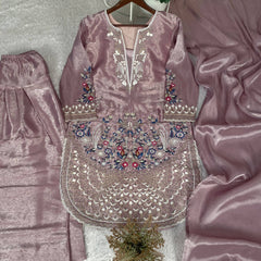 Embroidered Top with Salwar & Dupatta Dresses