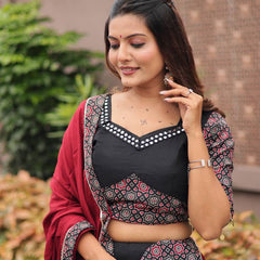 Ajrakh Print Lehenga