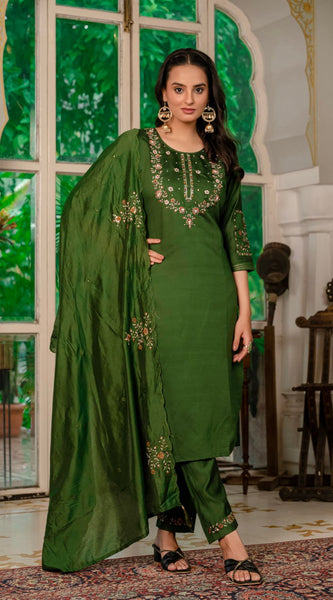 Embroidered Marina Silk Dresses
