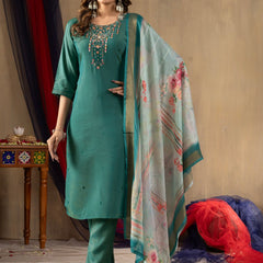 Shimmer Gold Silk Embroidered Dresses