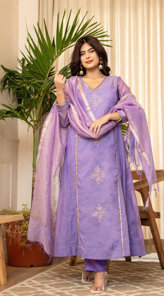 Festive Flare: Mul Chanderi Anarkali Dresses