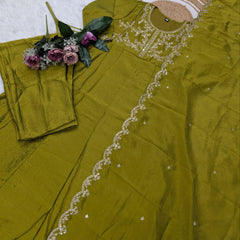 Embroidered Vichitra Silk Dresses