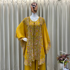 Party Wear Kurta Plazzo Set in Sequence Work Indo Western