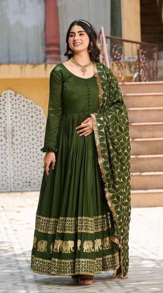 Embroidered Georgette Stitched Lehenga