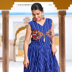 Gamathi with Real Mirror Work Lehenga