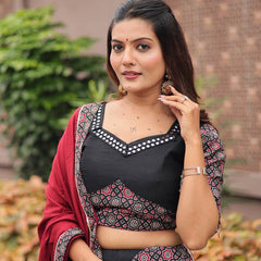 Ajrakh Print Lehenga