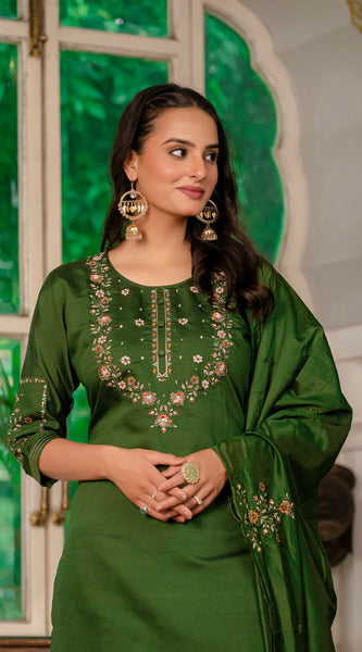 Embroidered Marina Silk Dresses