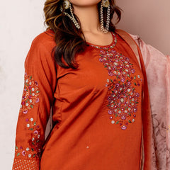 Viscose Silk Embroidered Dresses