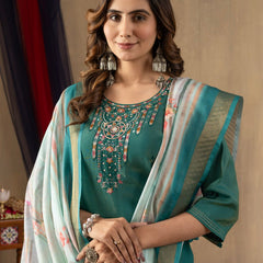 Shimmer Gold Silk Embroidered Dresses