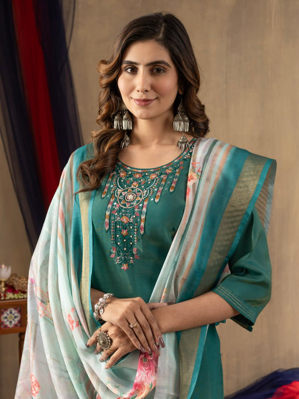 Shimmer Gold Silk Embroidered Dresses
