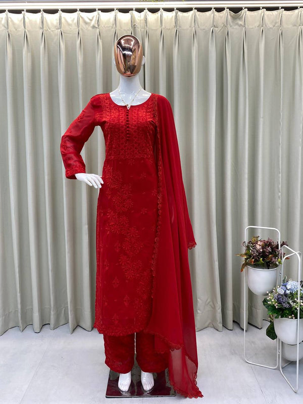 Georgette Kurti Pant Dupatta Dresses