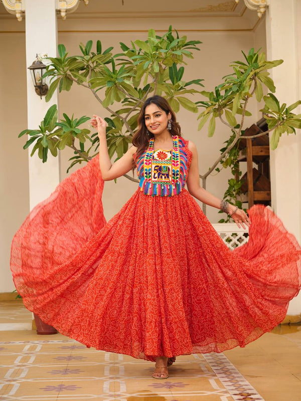 Bandhani Mirror Work Lehenga