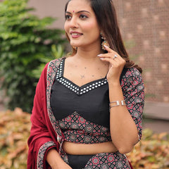 Ajrakh Print Lehenga