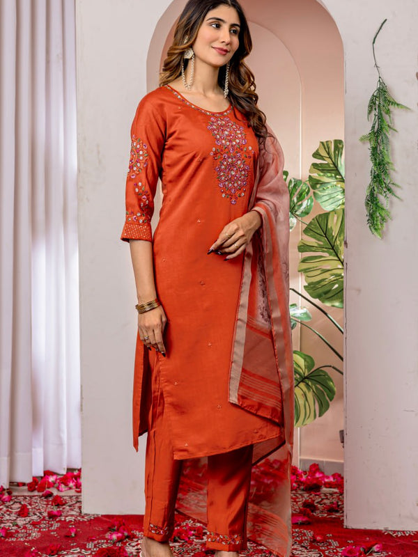 Viscose Silk Embroidered Dresses