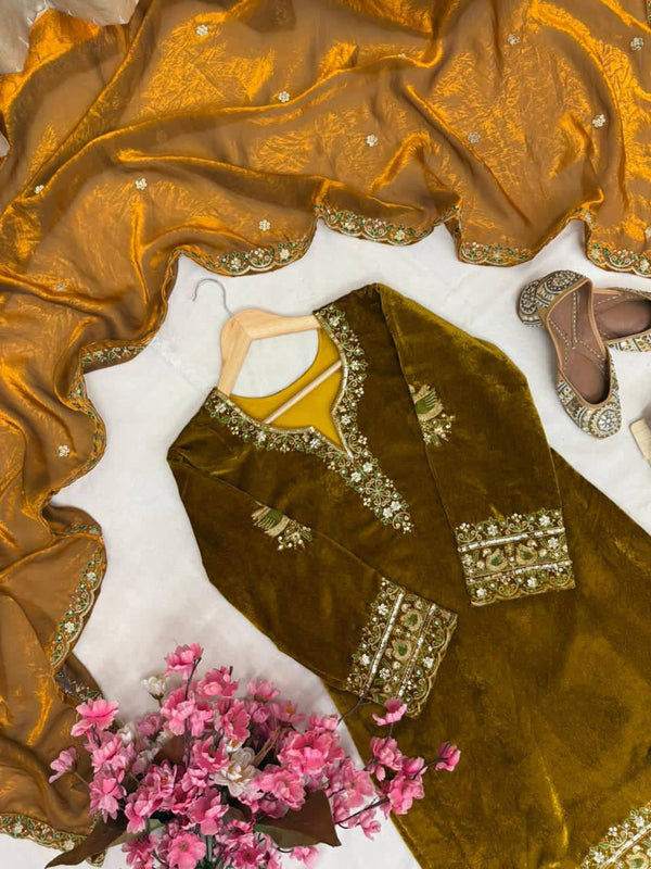 New Launch Velvet Embroidery Dresses