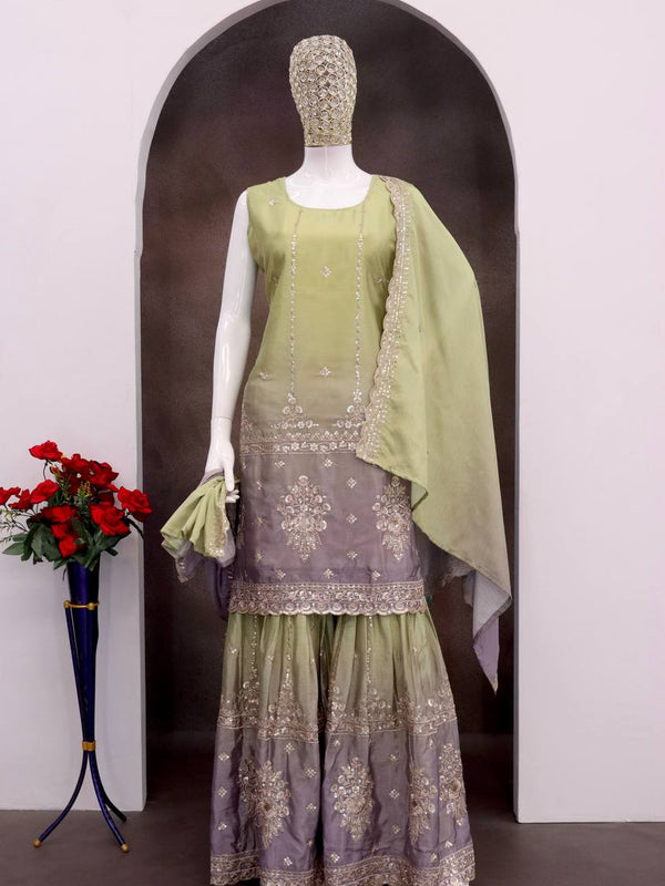 Festive Sequin Sharara Indo Western