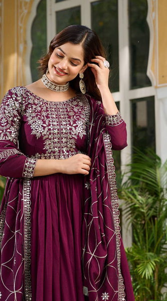 Embroidered Silk Dupatta Ensemble Lehenga