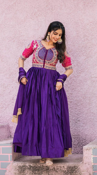 Beautiful chinon bandhrej Heavy Sequence Embroidery Work Lehenga