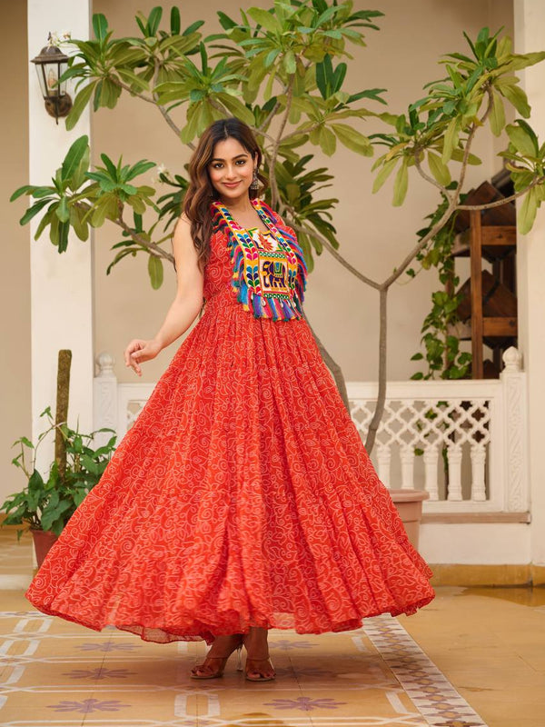 Bandhani Mirror Work Lehenga