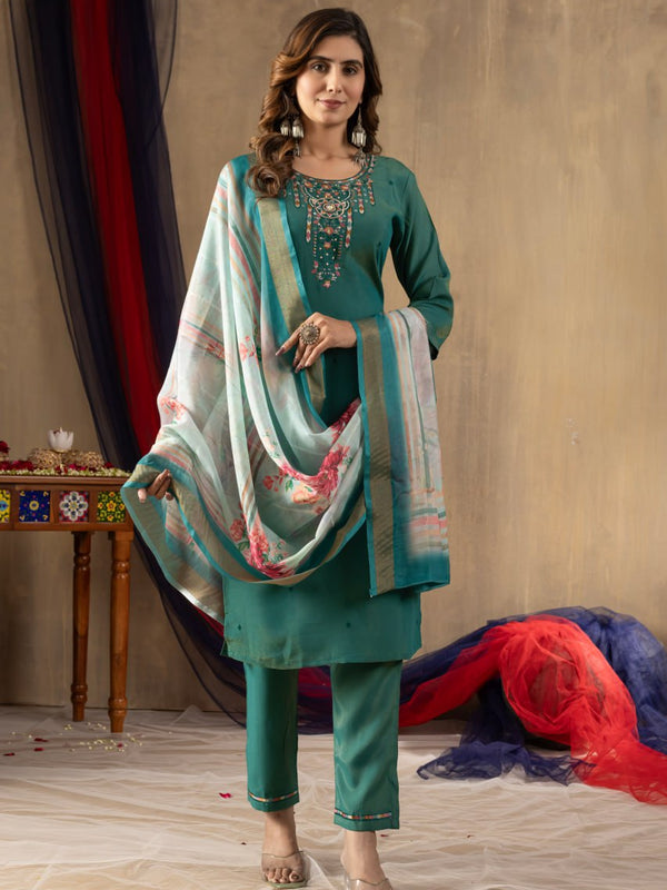 Shimmer Gold Silk Embroidered Dresses