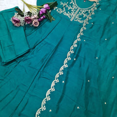 Embroidered Vichitra Silk Dresses