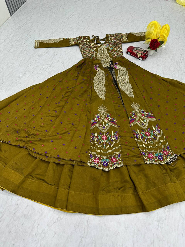 Vichitra Crop Top with Shrug Lehenga