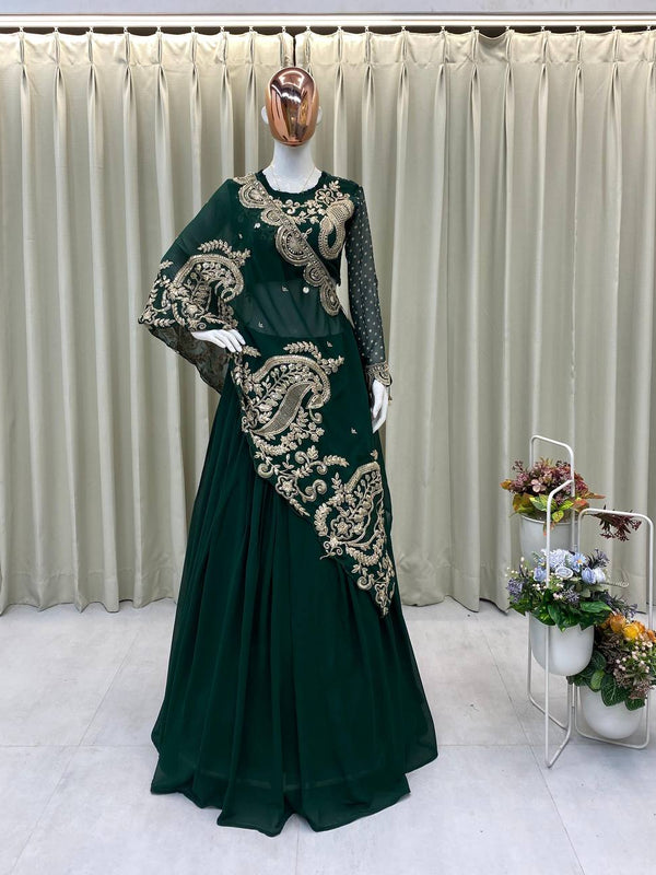 Stylish Blouse & Shrug Lehenga