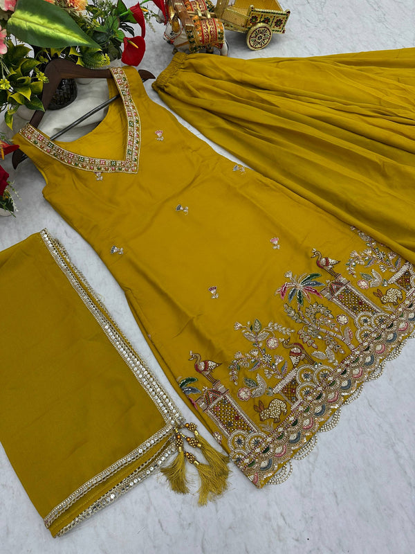 Haldi Special Designer Indo Western Plazzo
