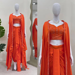 Embroidered Choli & Tassel Shrug Indo Western