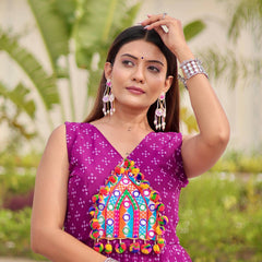 Real Mirror & Lace Work Lehenga