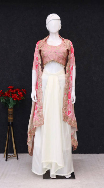 Embroidered Dhoti Set with Shrug