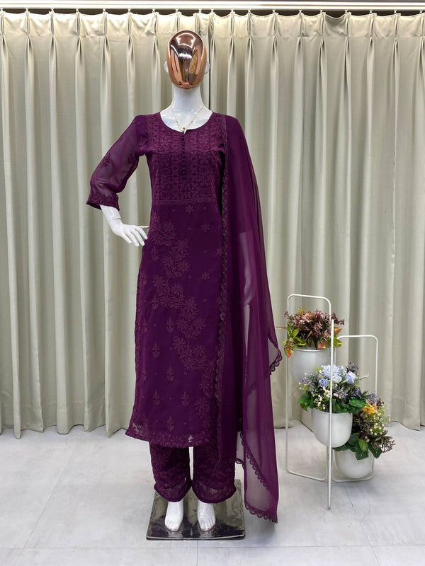 Georgette Kurti Pant Dupatta Dresses