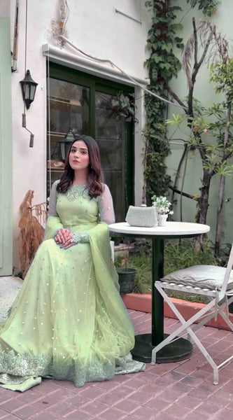 Faux Georgette Embroidered 3‑Piece Lehenga