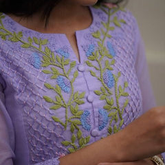 Women Fullly Neck Embroidered Georgette Dresses