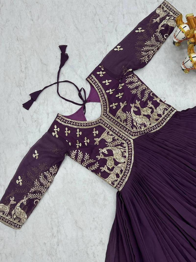 Embroidered Georgette Lehenga
