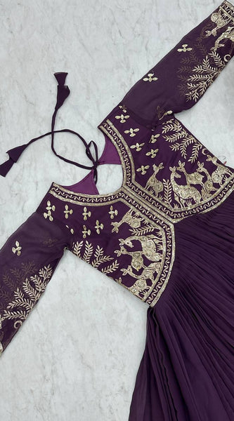 Embroidered Georgette Lehenga