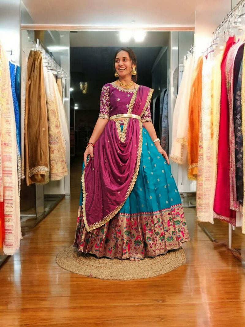 Printed Semi Stitched  Lehenga