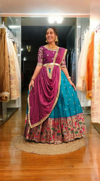 Printed Semi Stitched  Lehenga