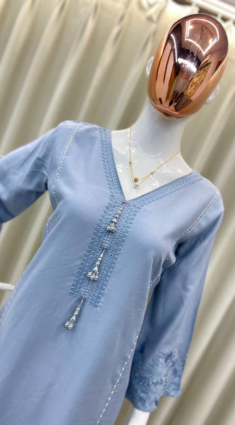 TRENDING RUNNING WEAR CO-ORD SET PAIR WITH BEAUTIFUL EMBROIDERY WORK