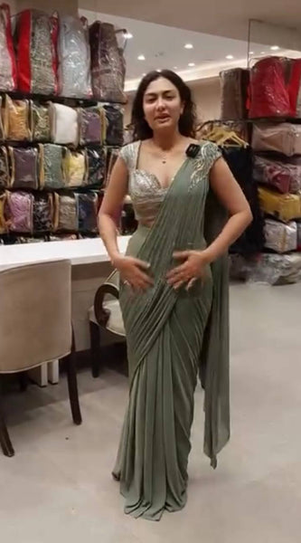 Embroidered Blouse Saree