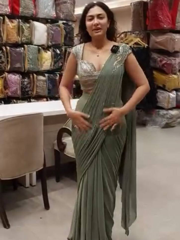 Embroidered Blouse Saree