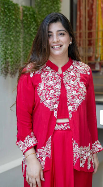 Embroidery Work 3-Piece Indo Western