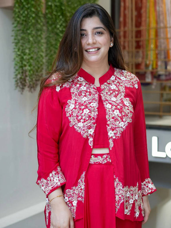 Embroidery Work 3-Piece Indo Western