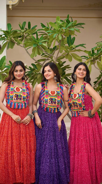 Bandhani Mirror Work Lehenga