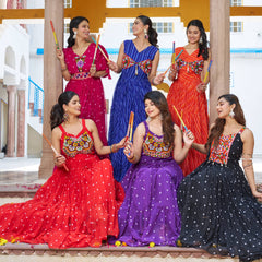 Gamathi with Real Mirror Work Lehenga